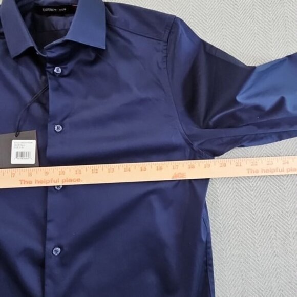 District & Row Slim Fit Button Front Shirt Men's Size Small in Navy Blue NWT! - Picture 8 of 13